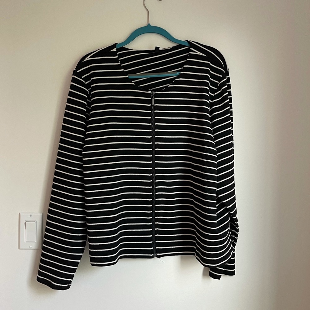 Apt 9 Striped Black Jacket/Blazer